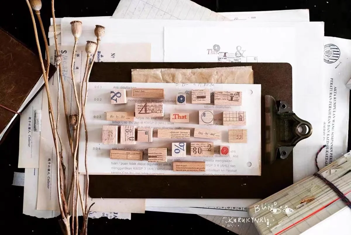 

Vintage Blindxx The Sun The Moon Wooden Rubber Stamp for DIY Scrapbooking Photo Album Card Making