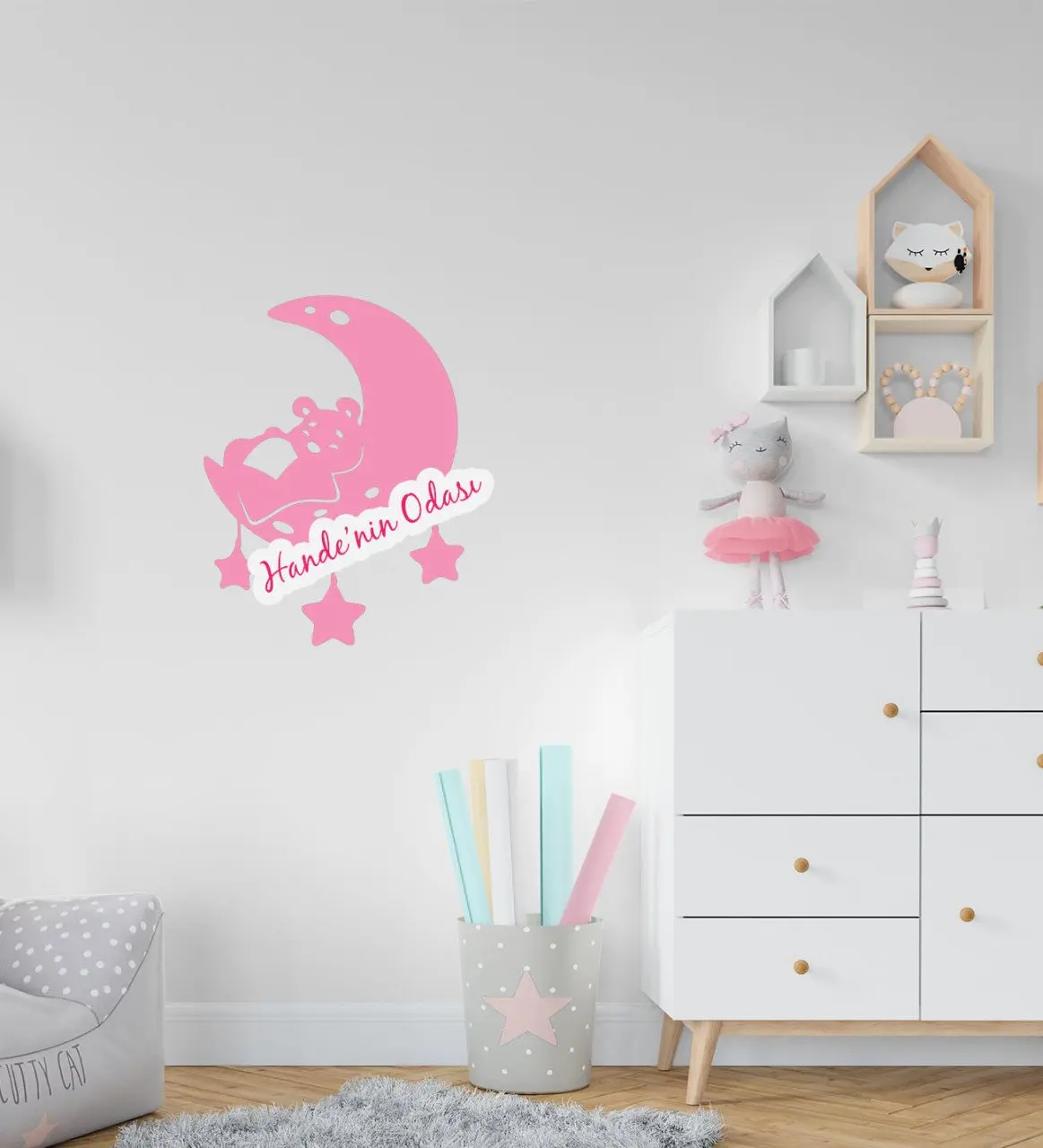 

Personalized Moon Design Kids Room Wall Sticker-2