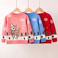 kids christmas sweaters autumn winter baby boys girls clothes deer print long sleeve knit pullover tops children clothing