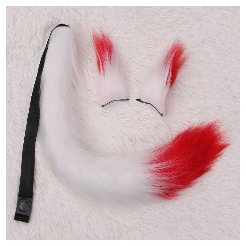 

Multicolor Fox Ear Pair Clip Handmade Cosplay Accessories Animal Ear Hairpin Animal Tail Tail Set Event Costumes