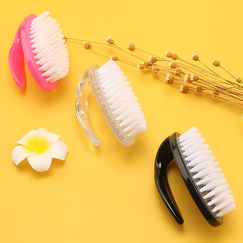1PCS Nail Brushes Art Manicure Pedicure Soft Remove Dust Powder Cleaning Brush Tools Transparent Horn