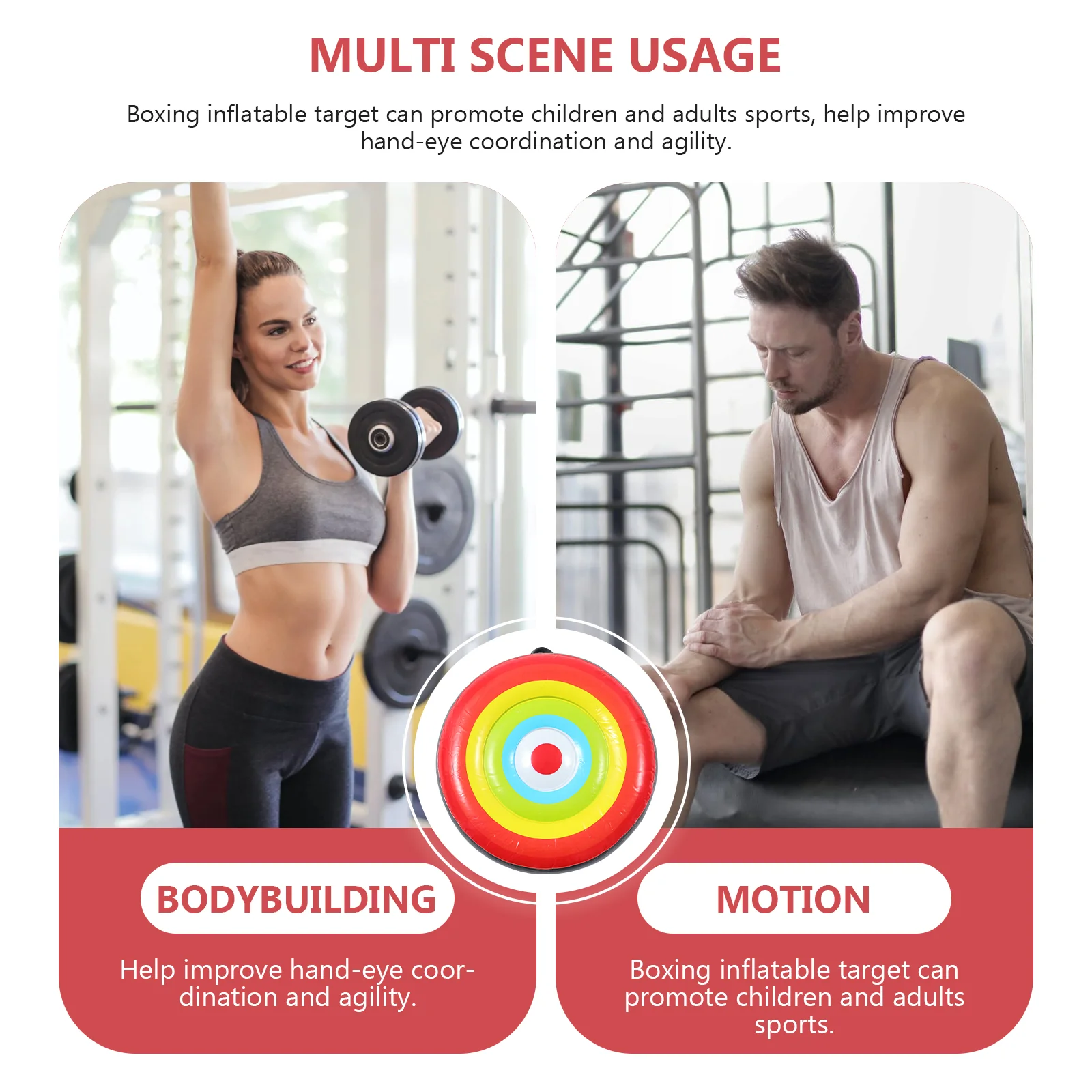 Вращающийся ручной надувной боксерский мишень для фитнеса тренировок мешок с