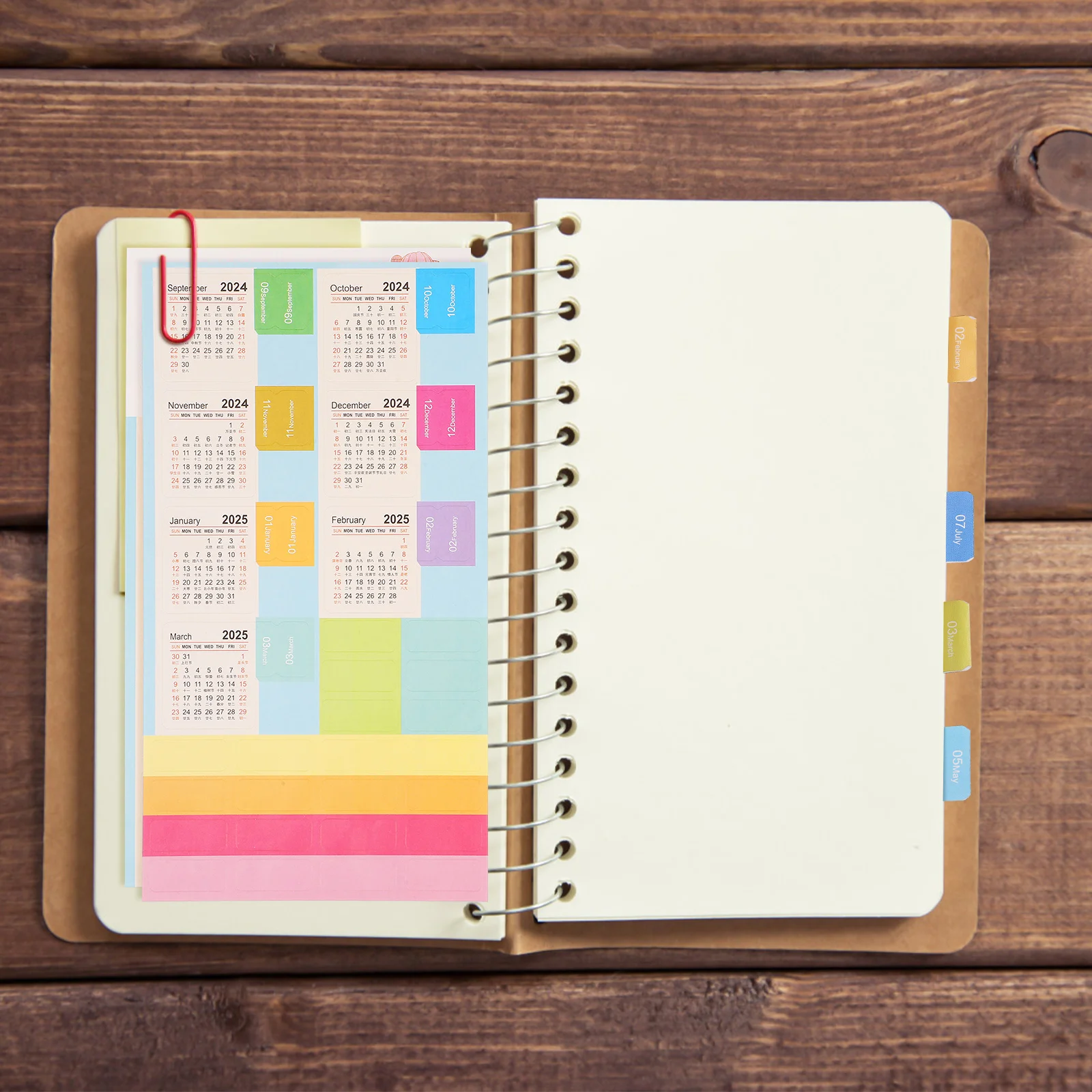 15 комплектов блокнота от 2024 до 2025 года годовой календарь индексные наклейки