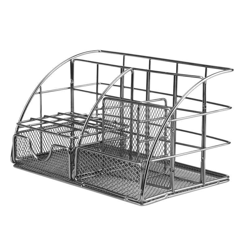 

Simple Wrought Iron Desktop Multifunctional Student Creative Office Stationery Storage Basket