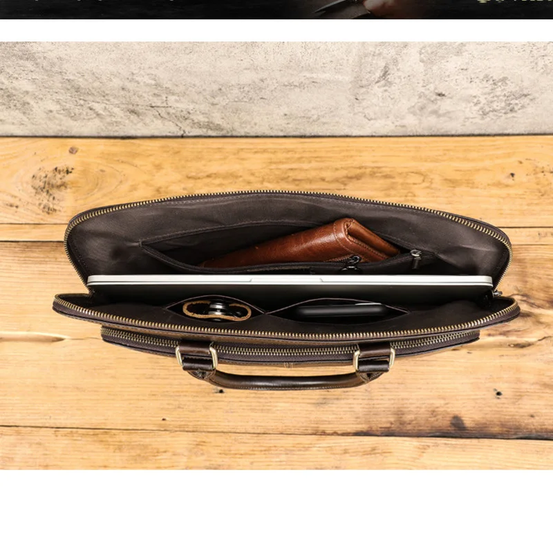 New Cowhide Men Luxury Trend Messenger Bags Fashion High-end 16 Inch Laptop Genuine Leather Business Briefcase High-quality