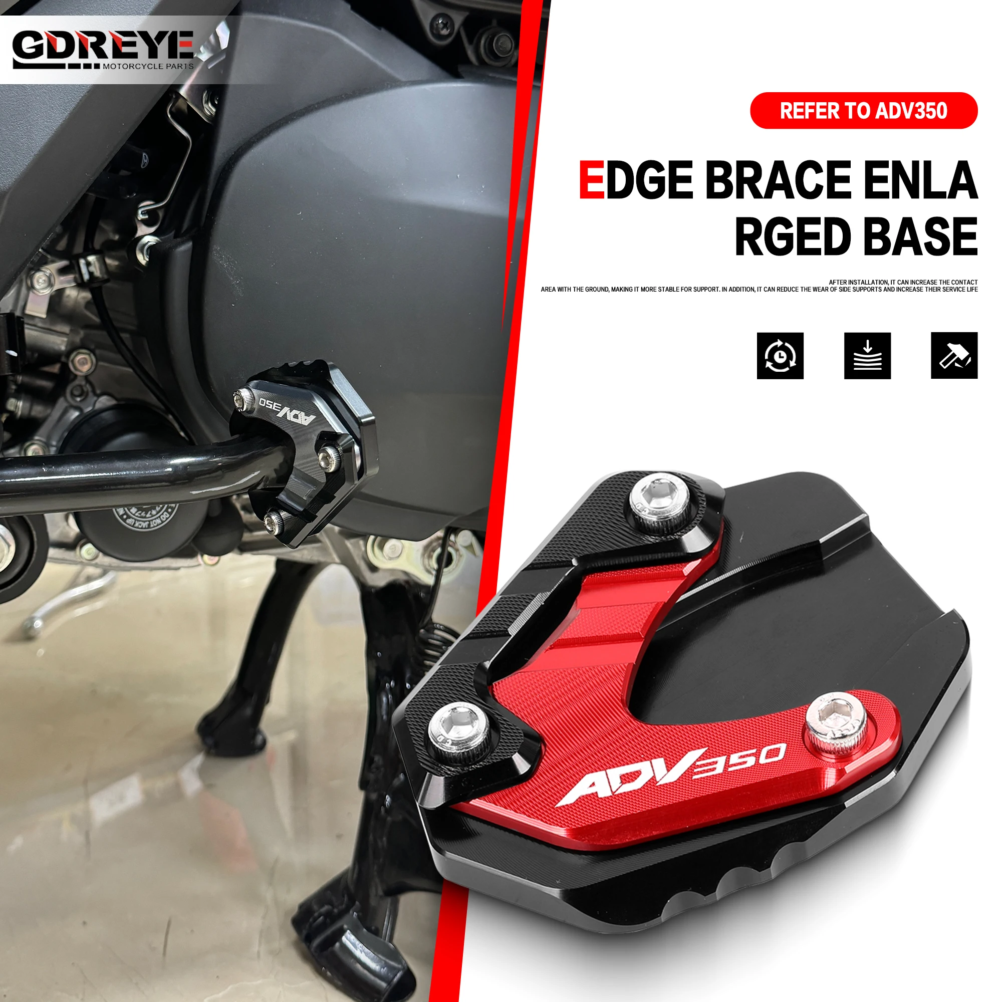 Фото Для мотоцикла Honda ADV350 350ADV adv350 2022-2026: Увеличенная подножка/расширитель боковой подставки №2