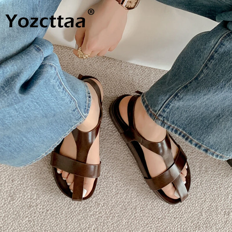 Женские летние сандалии Yozcttaa на платформе и среднем каблуке удобная