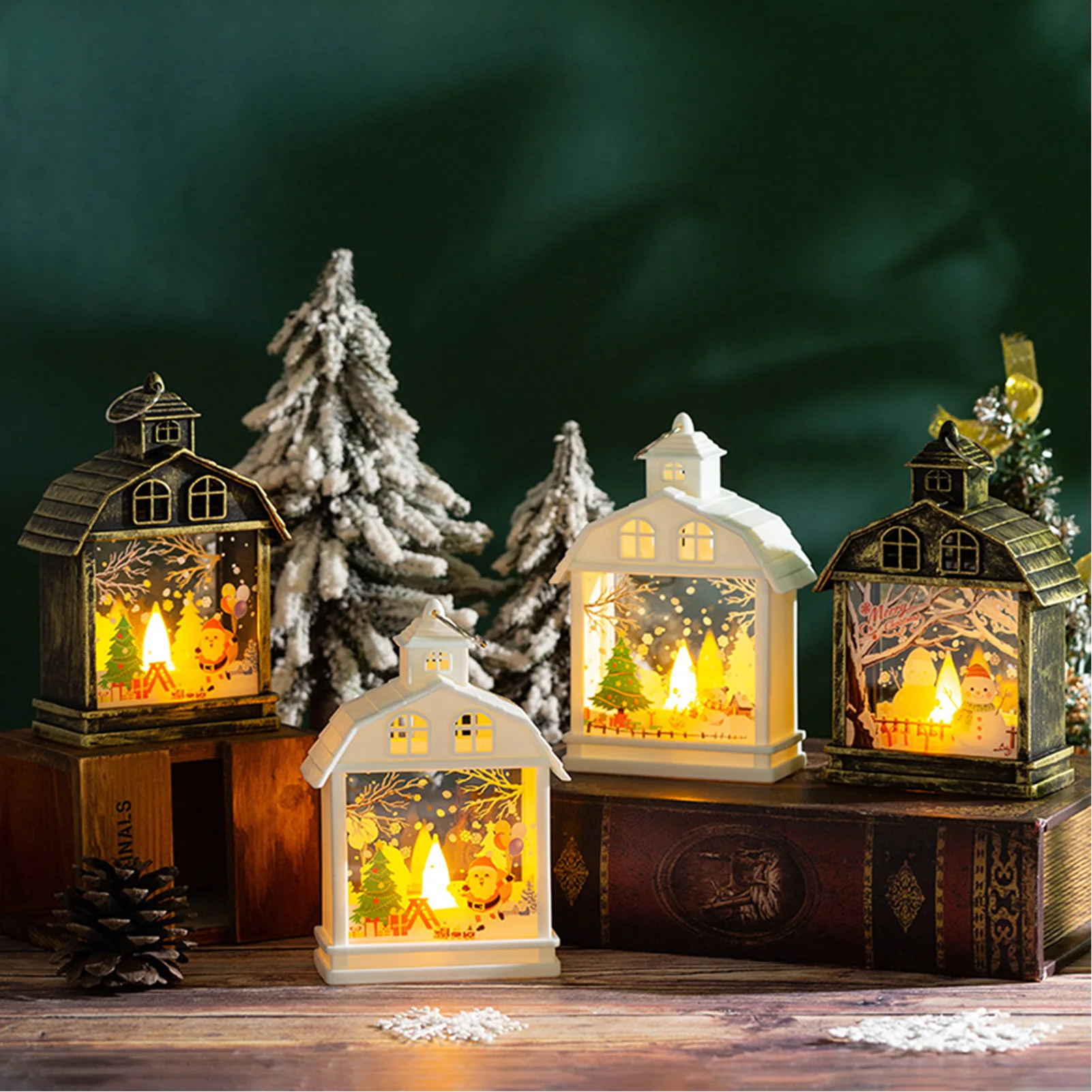 

New Year 2024 Decor Supplies Christmas LED Wind Lantern Ornaments Christmas Tree Pendant for Home Room Decoration Navidad Noel