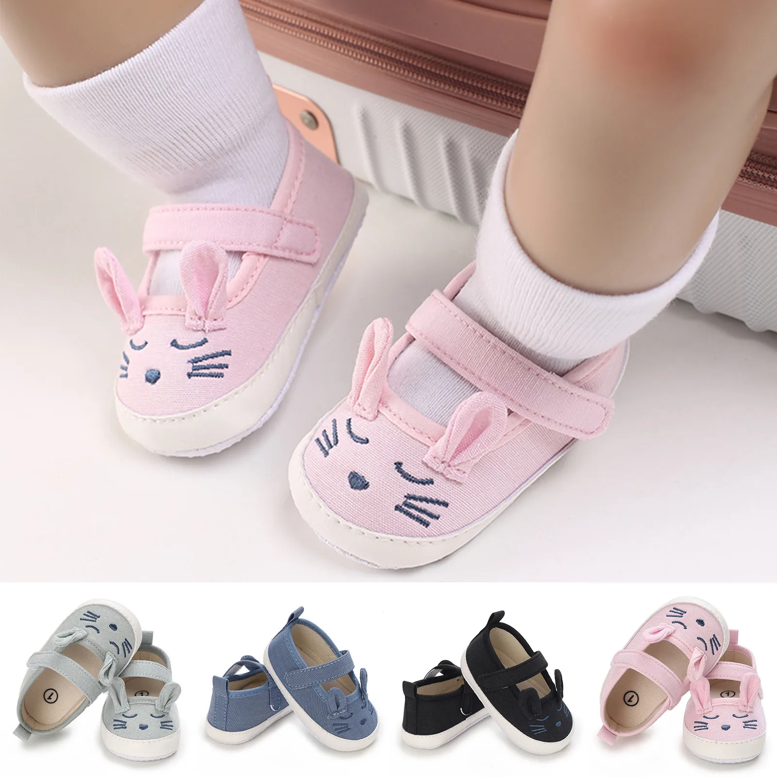 

Toddler Baby Shoes Infant Girls Boys Shoes 3D Cute Cartoon First Walkers Soft Sole The Floor Barefoot Non Slip Prewalker Shoes
