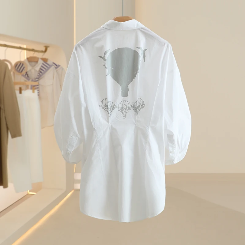 Флагманский [C] Design Sense простые и универсальные свободные рубашки осень 2023 новинка