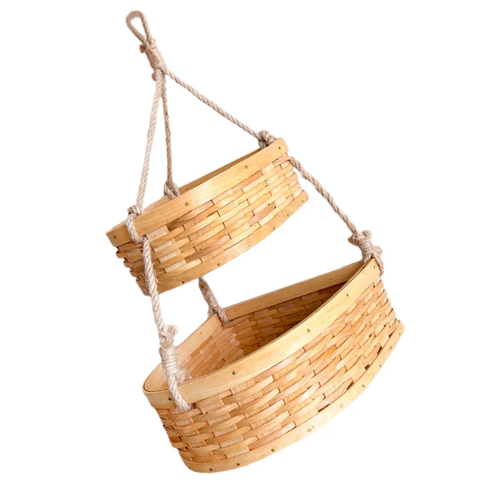 

Fruit and Vegetable Basket Woven Wall Baskets Hanging Ginger Storage Decor Decorative