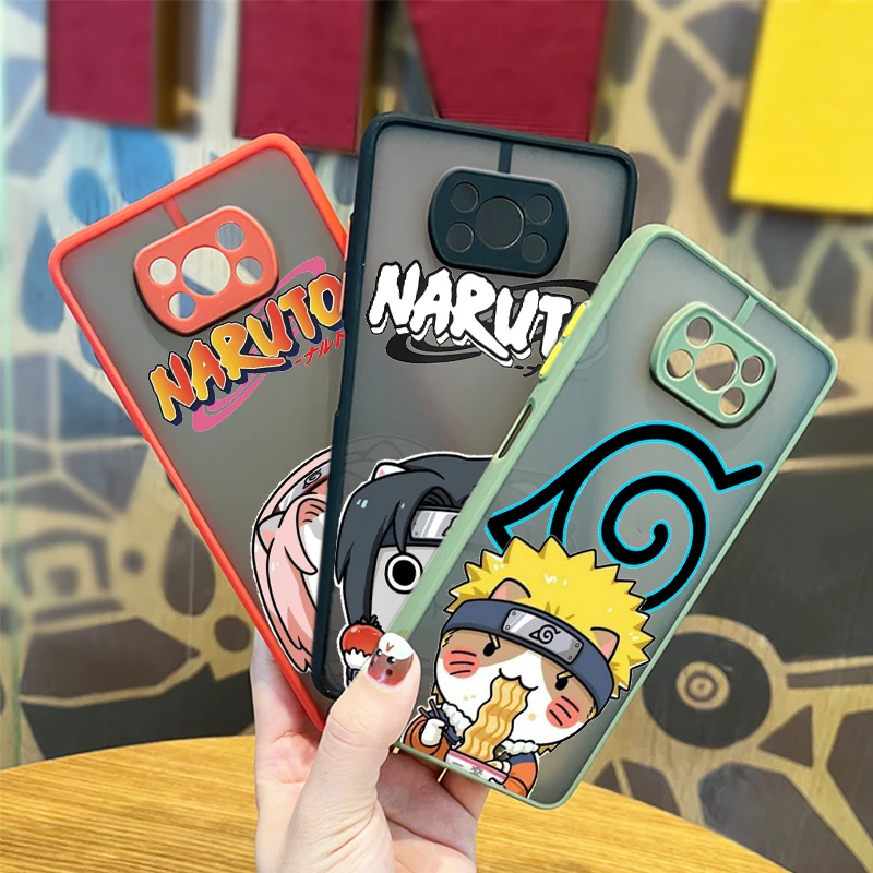 

Cute Anime NARUTO For Xiaomi Mi 11T 11 10 Ultra Pro Lite Note10 Poco X3 F3 GT NFC M3 Frosted Translucent Phone Case Capa Cover