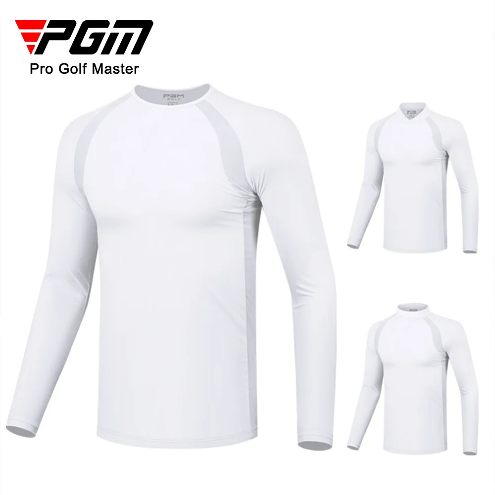 

PGM Men's Golf Shirt Sun Protection Underwear Long Sleeve Cooling Ice Silk T-shirts Anti-UV Soft Golf Apparel for Men