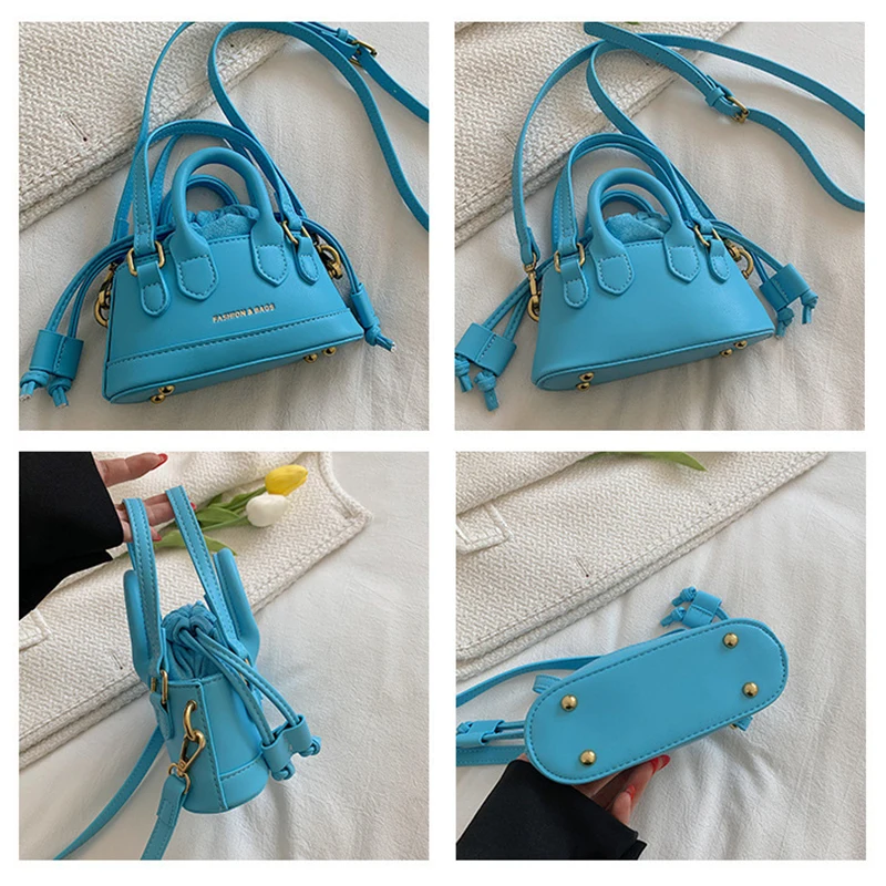 Cute Mini Shell Bag 2022 New Korean Fashion Trend Retro Casual Crossbody Bag Solid One Shoulder Women's Bag