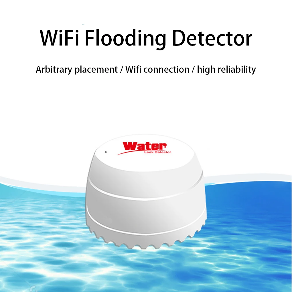 

Water Leakage Detector WiFi Tuya Kitchen Bathroom Washroom Security Leak Sensor Restaurant Battery Operated Alarm