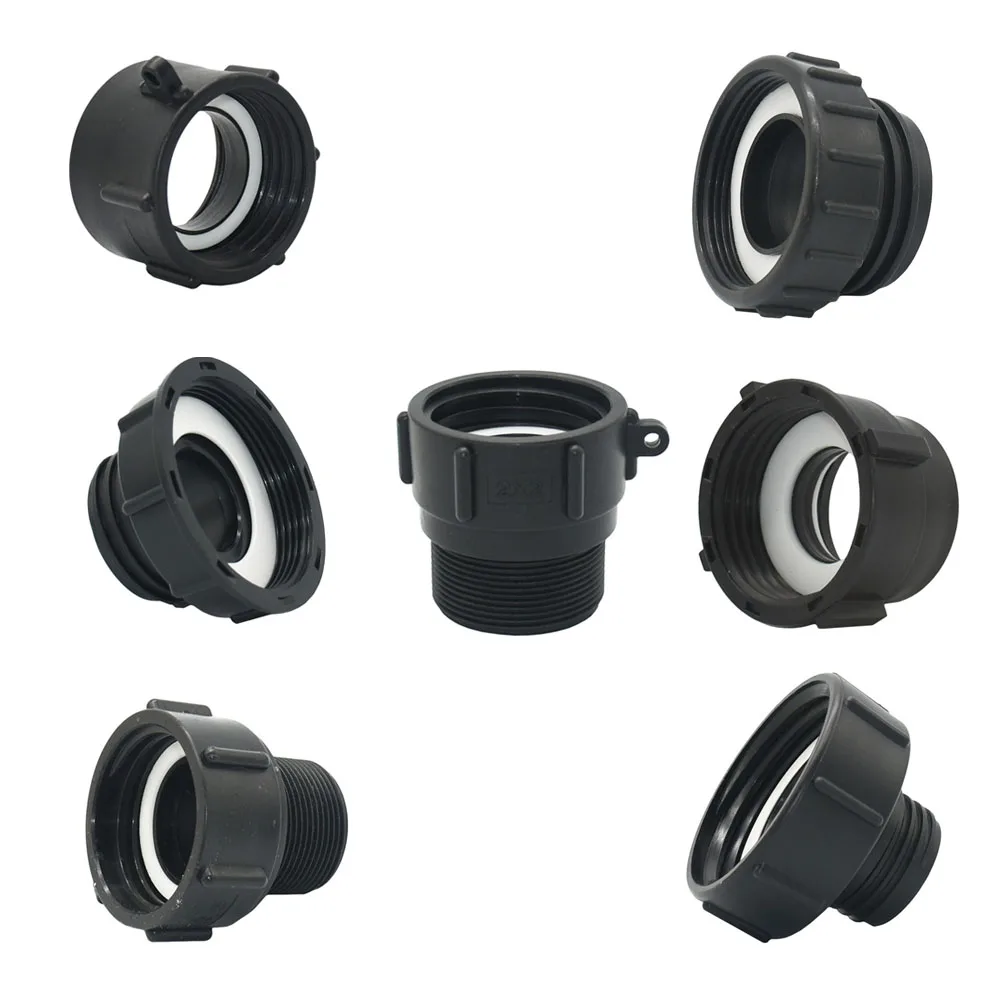 Адаптер для резервуара IBC S60-1,5, резьбовой соединитель 2 дюйма 63/75/80/100 мм, садовый тонный цилиндр для соединения смесителя, фитинг для резервуара IBC 1000 л