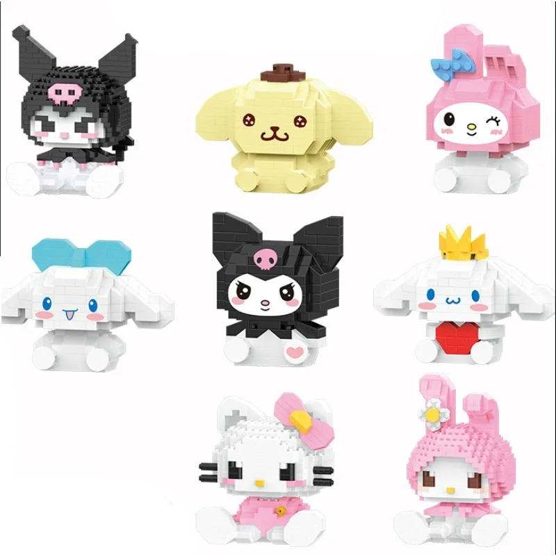

Sanrio Cinnamoroll My Melody Assembling Children's Toy Building Blocks Cute Cartoon Miniature Ornaments Parent-child Toy Gifts