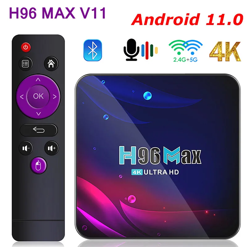 

H96 Max V11 Android 11.0 TV Box RK3318 Quad-Core 4GB 32GB 64GB H96max TVBOX 2.4G 5G Wifi BT4.0 Media Player Set Top Box 2GB 16GB