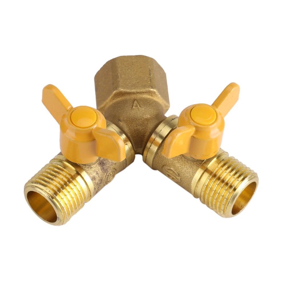 

G1/2 Brass Garden Irrigation 2 Way Double Tap Hose Adapter Dual Faucet Connector 2 Way Tap Adapter 2 Way Tap Adapter