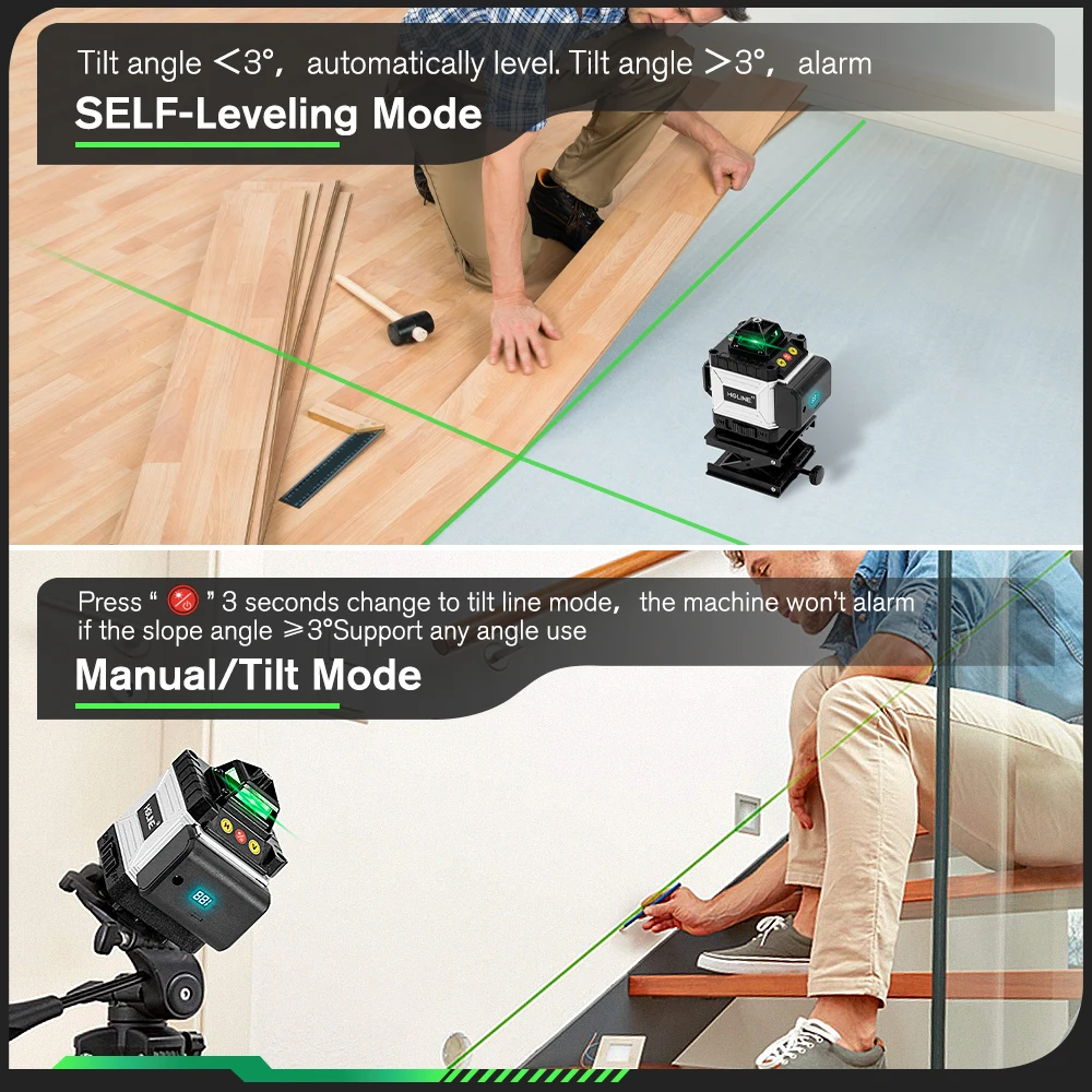 HGLINE 16-линейный лазерный уровень Приложение Дистанционное управление 4D 360 °