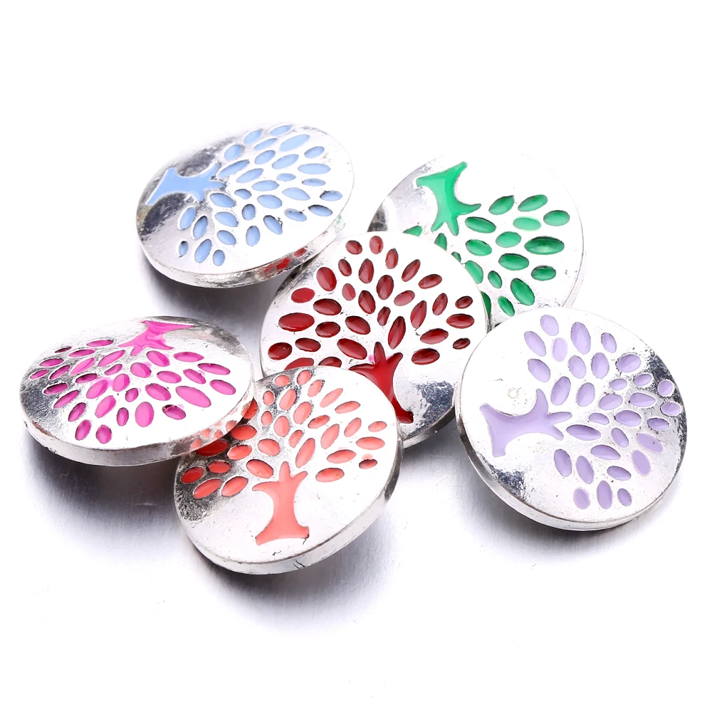 30pcs Tree of Life 18MM Snap Buttons Fit Snap Button Bracelet Bangle Snaps Jewelry