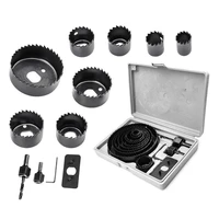 11pcs 16pcs woodworking hole saw set drill bit carbon steel 19 127mm hole cutter set for plasterboard ceiling wood hole saw kit