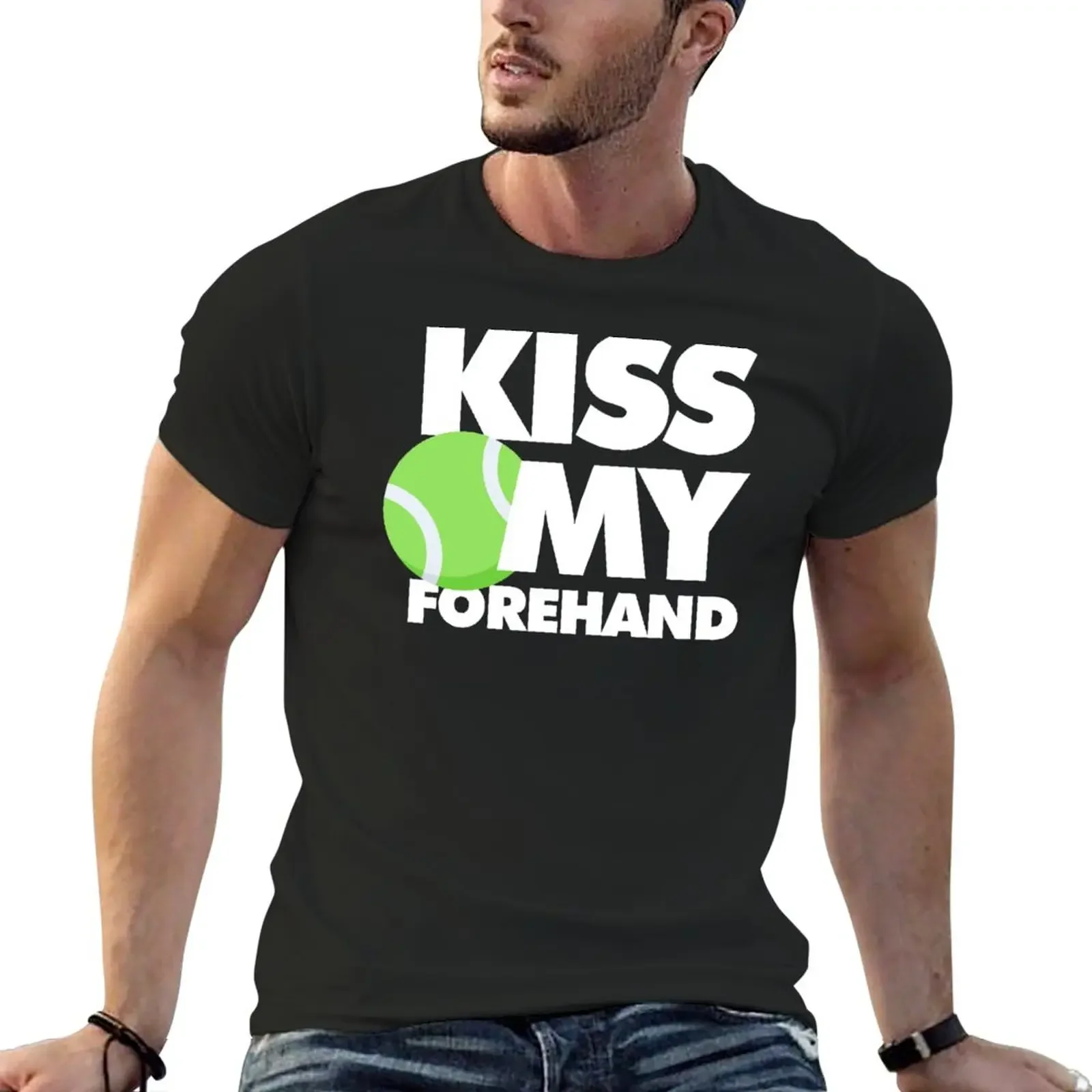 Смешная Спортивная футболка Kiss my forehand для игроков блузка мужская тренировочная