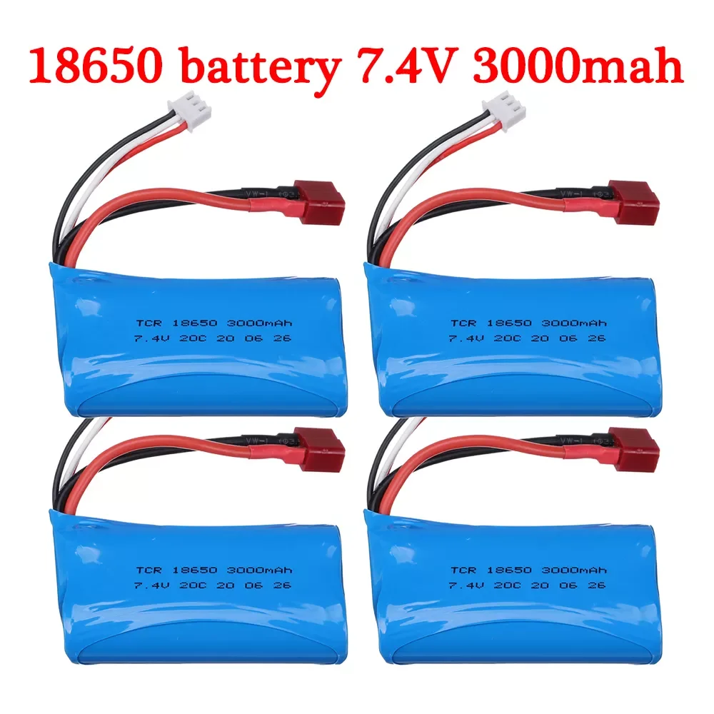 

18650 Battery 7.4V 3000mah Lipo Battery 2S For Wltoys 104009/12423/10428 /12429/12401/12402/12402A RC Car Spare Accessories