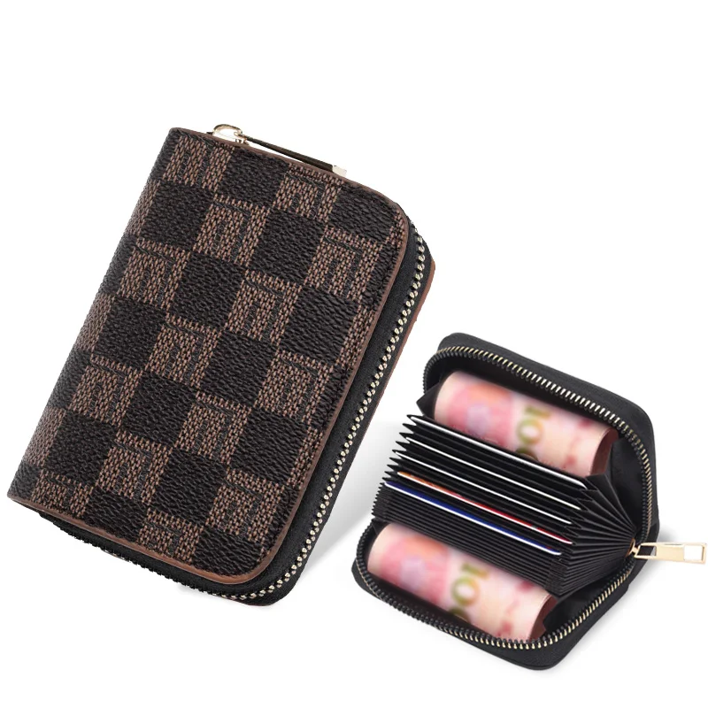 18 Slot Shorts Leather Card ID Holder Package Certificate Bank Credit Card Holder Case Multi-functional Set Clip Cash Wallet Bag