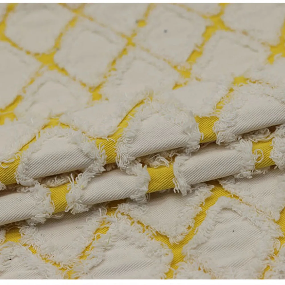 Хлопковая двухцветная двухсторонняя клетчатая стеганая джинсовая ткань с