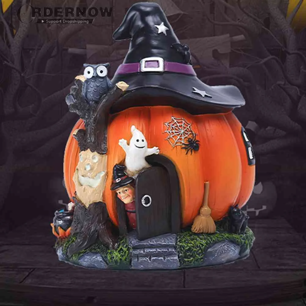 

Садовая Тыква из смолы, миниатюрные украшения, Хэллоуин, тыква, дом, скульптура, Домашняя Декоративная скульптура, скульптура, искусство, ре...