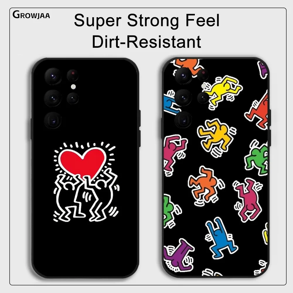K-KeithS Art H-HaringS Phone Case for Samsung Galaxy S24 Ultra S22 S23 S21 S20 5G Protective Silicone TPU Funda
