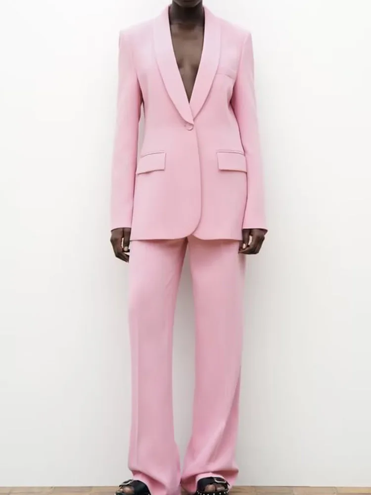 

NEW 2023 Women Summer Pant Suits 2-Pieces Sets Casual Solid Blazer Coats and Trousers Female Elegant OL Two Suit Clothing