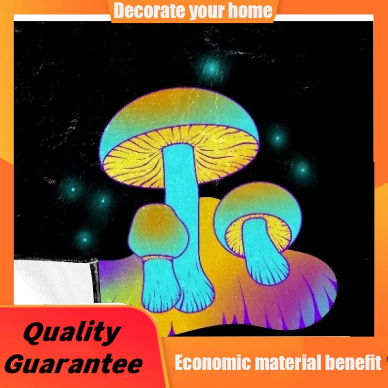 

Lightweight Yellow Round Mushrooms Printing Fleece Warm Soft Cozy Throws Blanket custom blanket