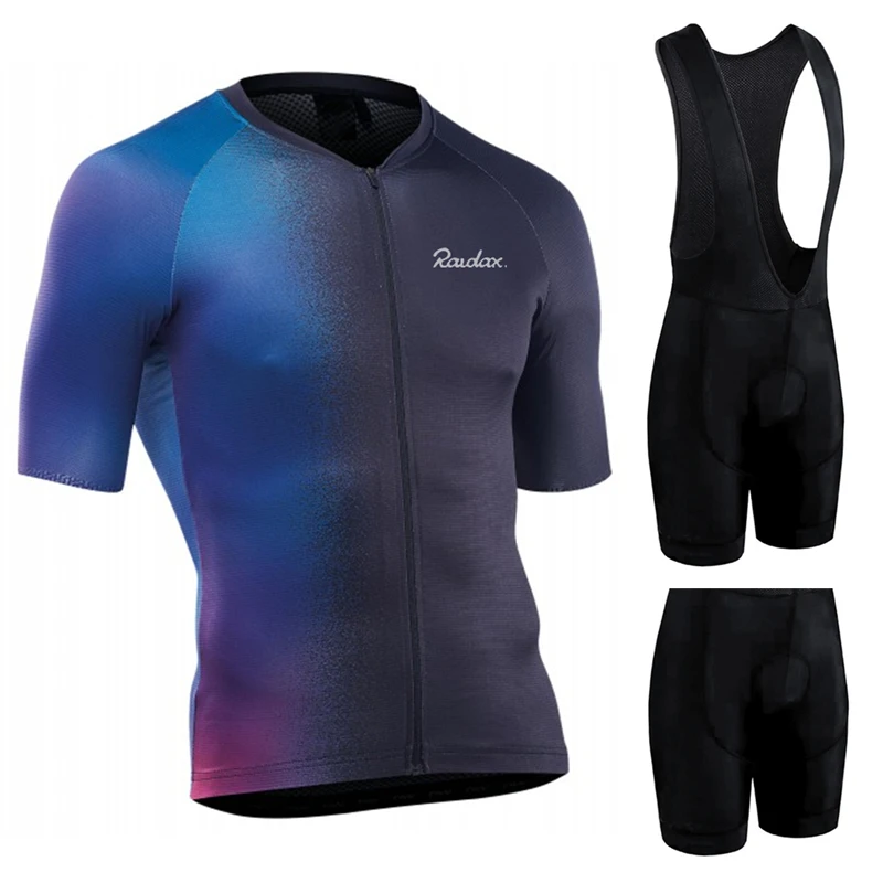 Raudax Men's Cycling Jersey Suit 2022 New Summer Cycling Clothing Quick Drying Set Racing Sport MTB Bicycle Jerseys Bike Uniform