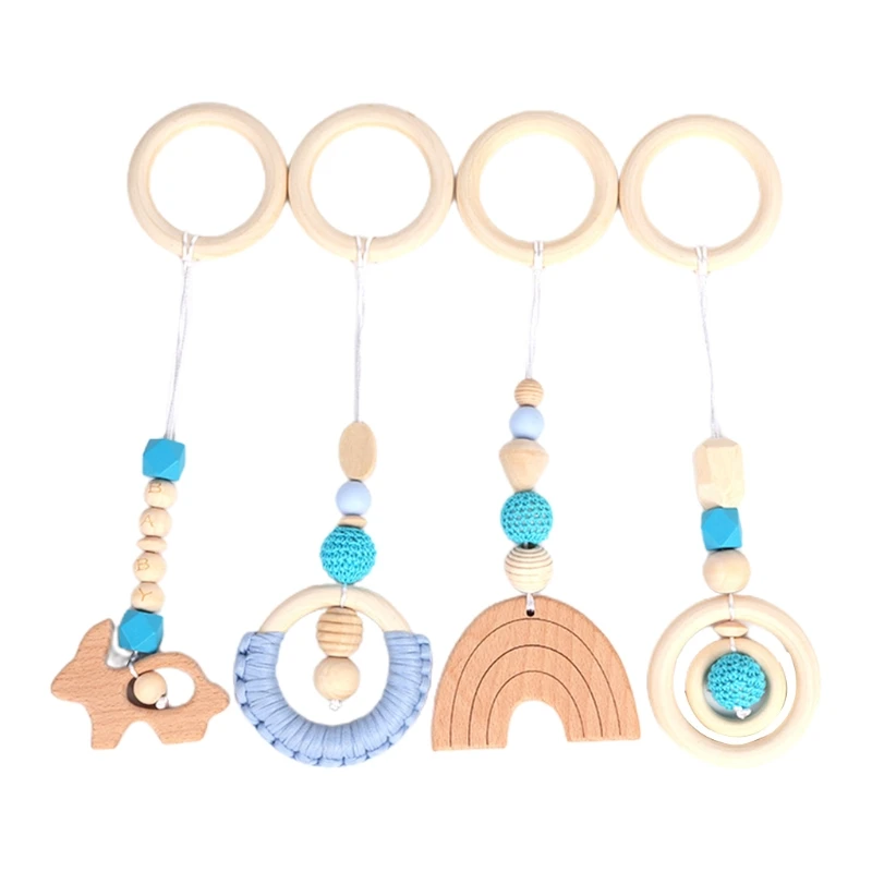 

4 Pcs/Set Baby Sensory Toys Play Gym Frame Activity Hanging Pendants Fitness Rack Decorations Stroller Ornaments Rattle