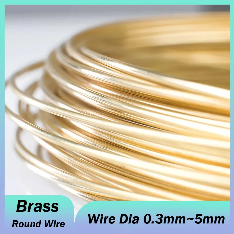 

Латунная круглая проволока без покрытия диаметром Ø0,3 мм ~Ø5 мм для изготовления ювелирных изделий/проволочная катушка для рукоделия Изготовление ювелирных изделий своими руками