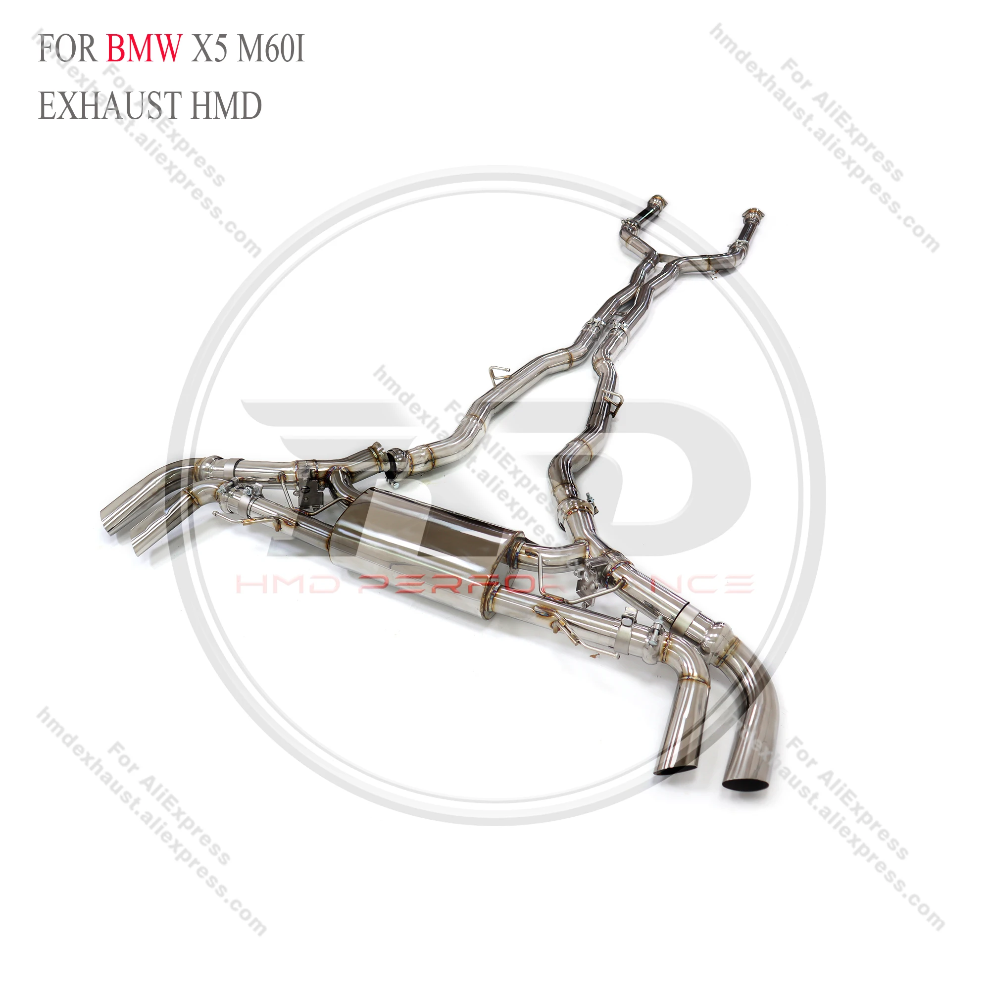 HMD выхлопная система Catback нержавеющая сталь для BMW X5 M60I 4 T глушитель с клапаном