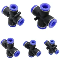 plastic pneumatic fittings 4 way cross push connector quick connection of air piping fitting 4mm 6mm 8mm 10mm 12mm od tube