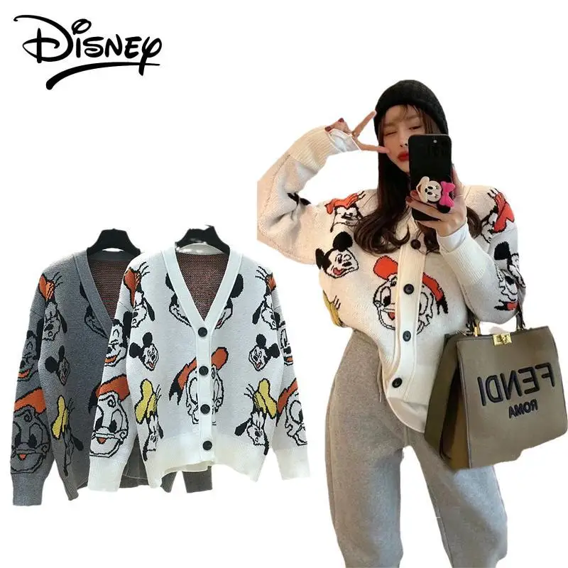 

Женский трикотажный свитер на осень и зиму, с мультяшным изображением Диснея
