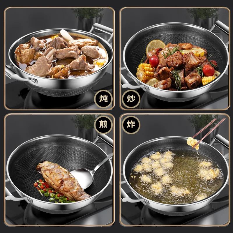 Двойной горшок для жарки 316 из нержавеющей стали большая глубинная тушка