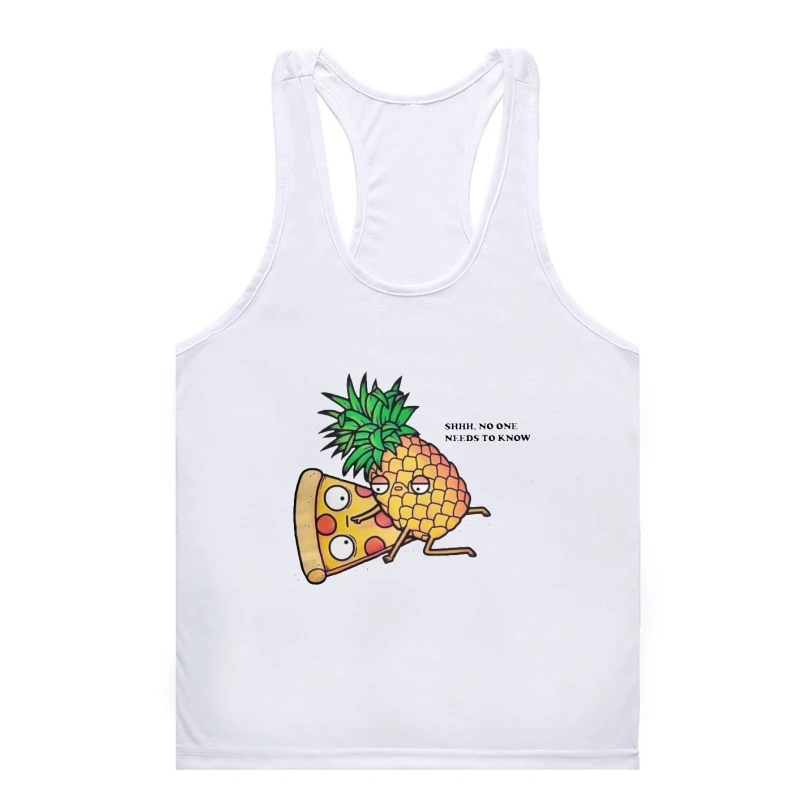 

Men tank tank top men Pineapple Pizza Fruit No One Needs To Know 100% Cotton gym Gym t-shirt man men sleeveless gym Gym t-shirt