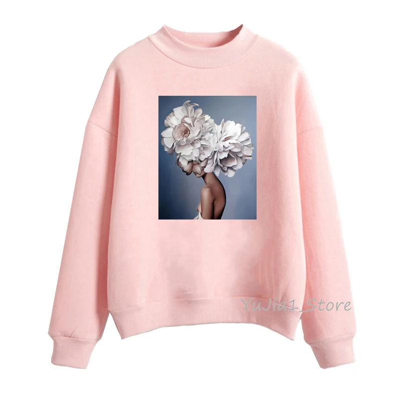 

2022 Fashion Sudadera mujer Vintage Sexy Flowers Feather Print hoodies women Harajuku Aesthetic clothes hipster sweatshirts
