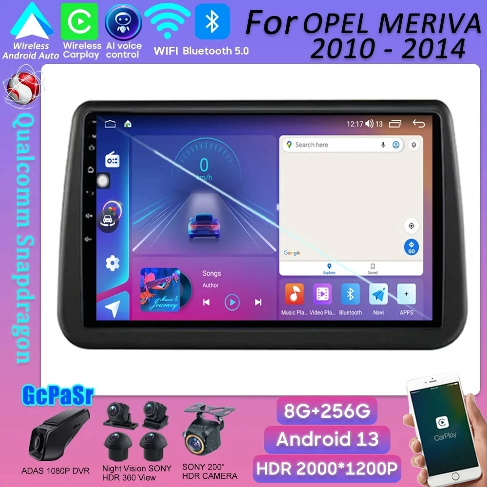 

Android 13 For OPEL MERIVA 2010 2011-2014 Qualcomm Snapdragon Android Auto Wireless Android Auto Carplay GPS Navigation 8 Core