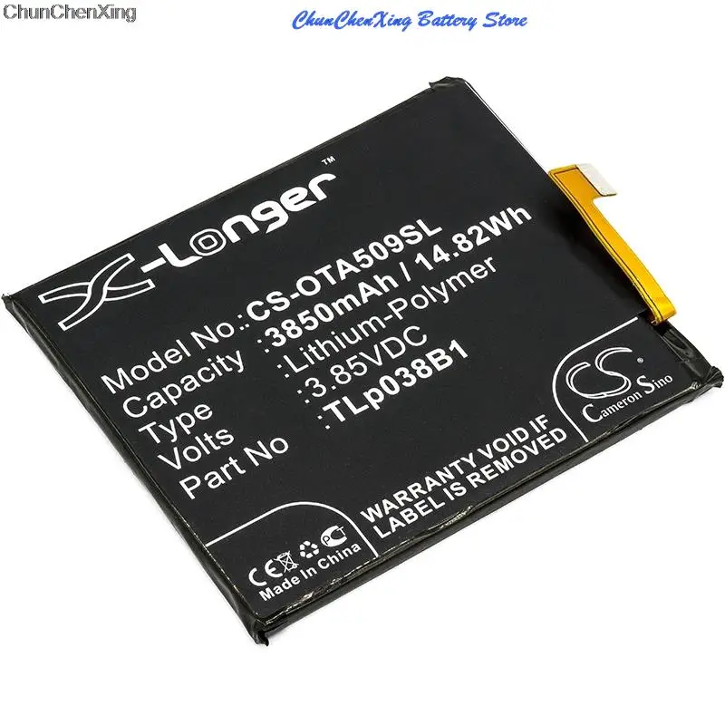 Аккумулятор Cameron Sino 3850 мАч CAC 3860004 C1 TLp038B1 для Alcatel 5090Y 7071D 7071DX A7 XL LTE Dual SIM TD-LTE