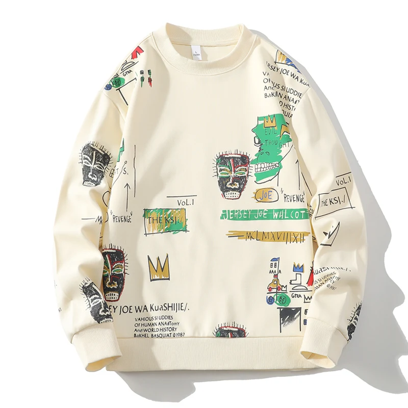 Мужская толстовка с капюшоном черный пуловер принтом в стиле хип-хоп и панк