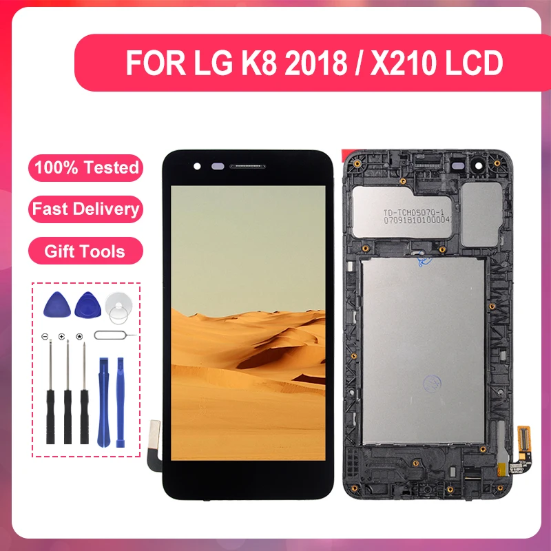 ЖК-дисплей 5,0 дюйма X210ma для LG K8 2018 с сенсорной панелью дигитайзера X210 X210am в сборе, бесплатная доставка, с инструментами, 1 шт.