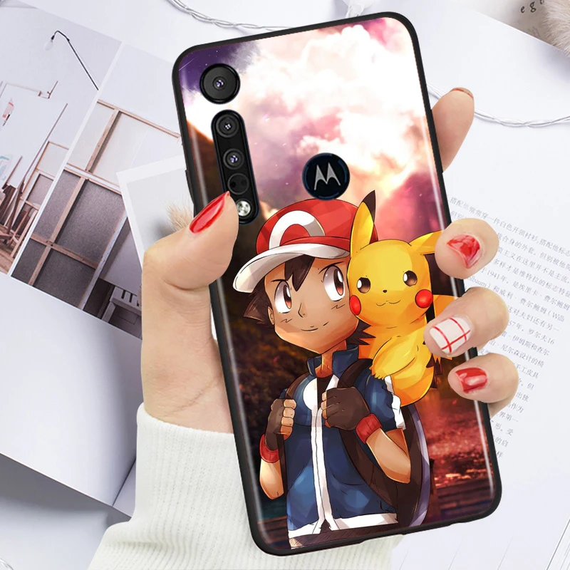 anime pokemon pikachu for motorola moto g g60 g60s g50 g40 g9 g10 e7i e6s power edge 20 e20 2021 x3 s pro black phone case free global shipping