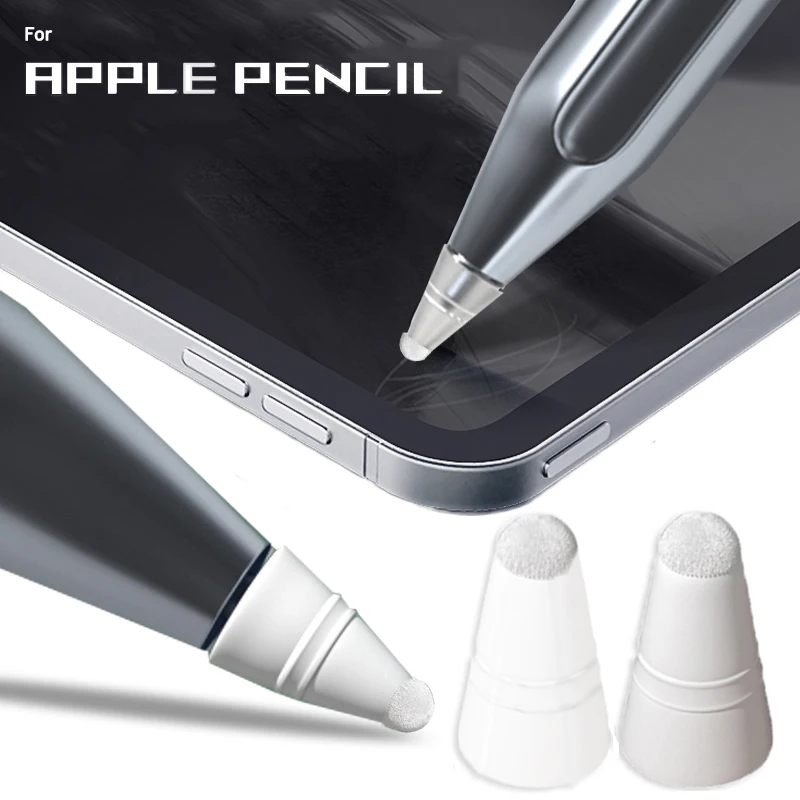 1 2 Tips Silicone Fiber Nib Cap Silicone Replacement Nibs Stylus Cover For Apple Ipad Double-layered Protection