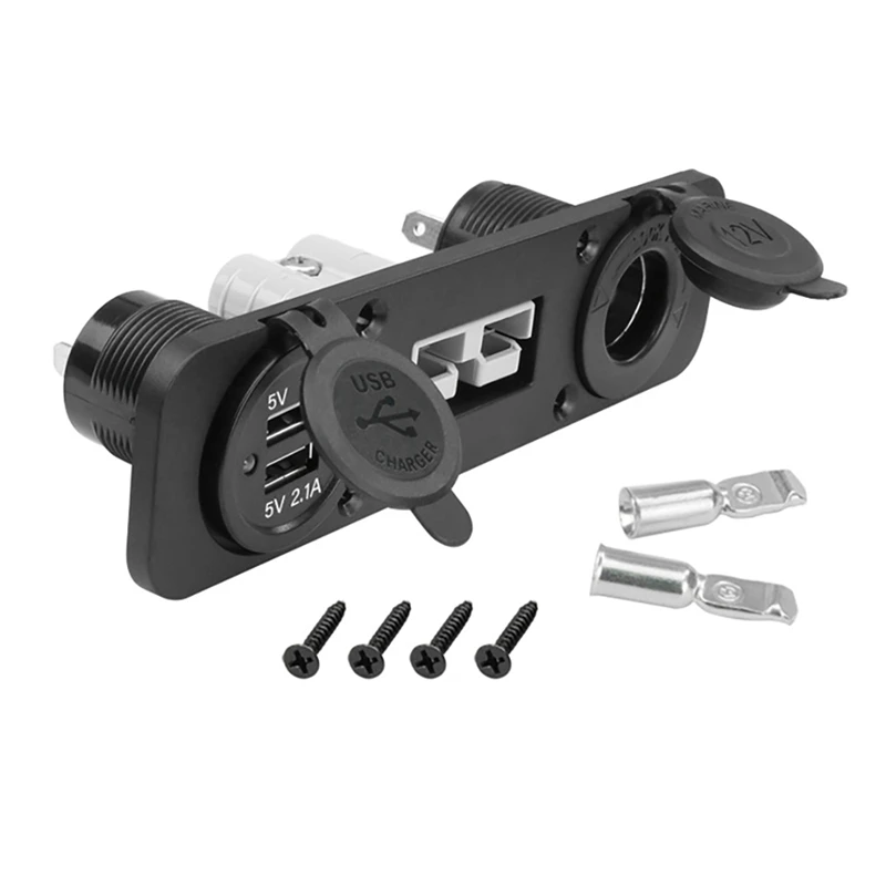 

Flush Mount 50 Amp Anderson Plug Double USB Charger Socket Panel For Caravan Truck Camper Boat